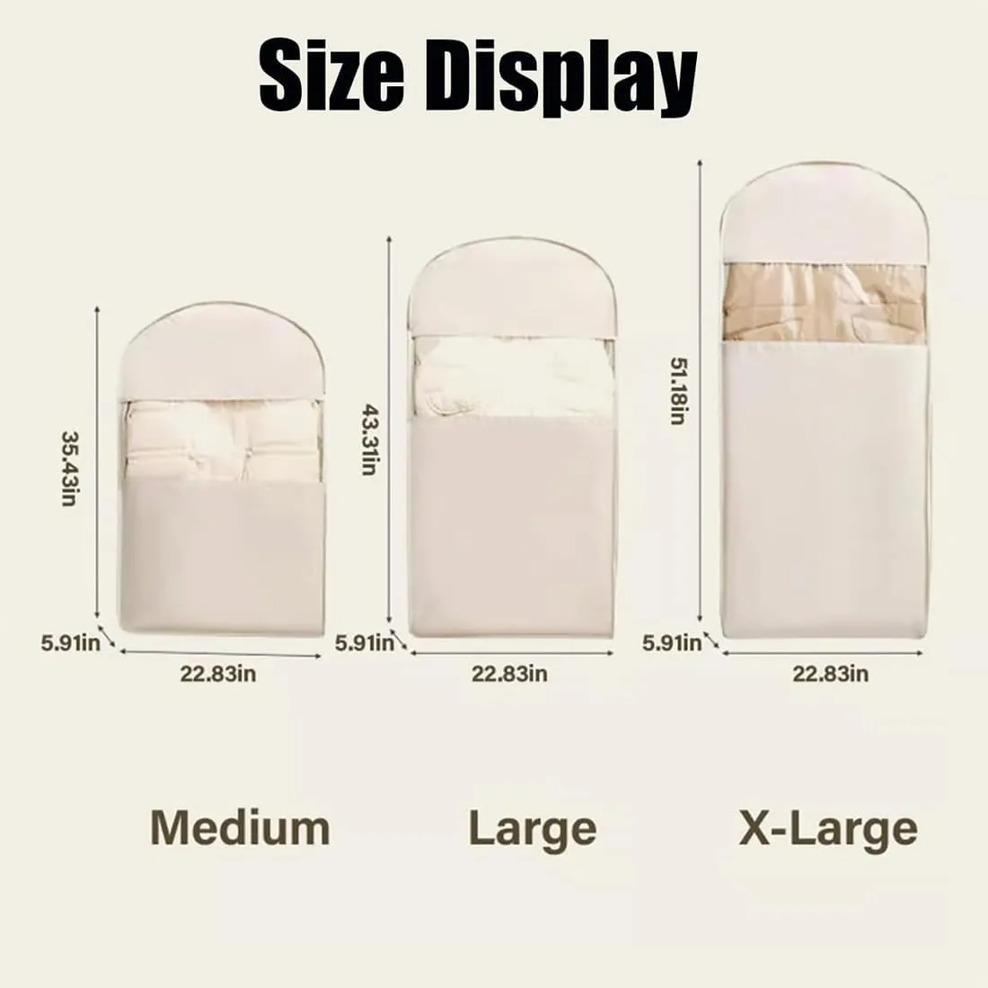 2025 Space Saving Hanging Garment Bag with Self Compression Zipper Closet & Travel Clothes Organizer for Suits, Dresses, Coats  Waterproof, Dustproof, Foldable (Pink, M(35.43 * 22.83 * 5.91in))