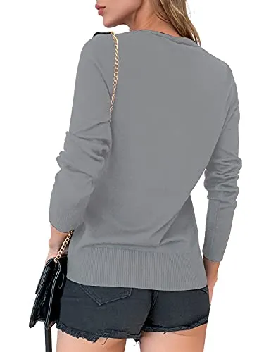 a.Jesdani Light Gray Cardigan Womens Cardigan Sweaters Button Down Soft Cardigan Sweaters for Women Light Gray l