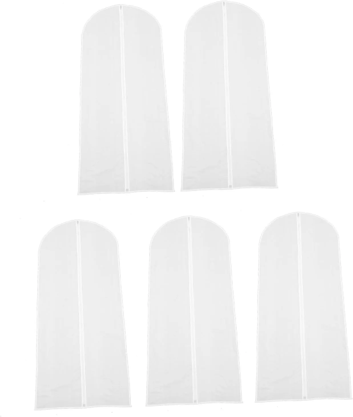 Alipis 5Pcs Suit Protective Cover Lightweight Transparent Garment Bags with Full Zipper Dustproof Hanging Storage Pouch for Coats and Suits for Wardrobe Organization