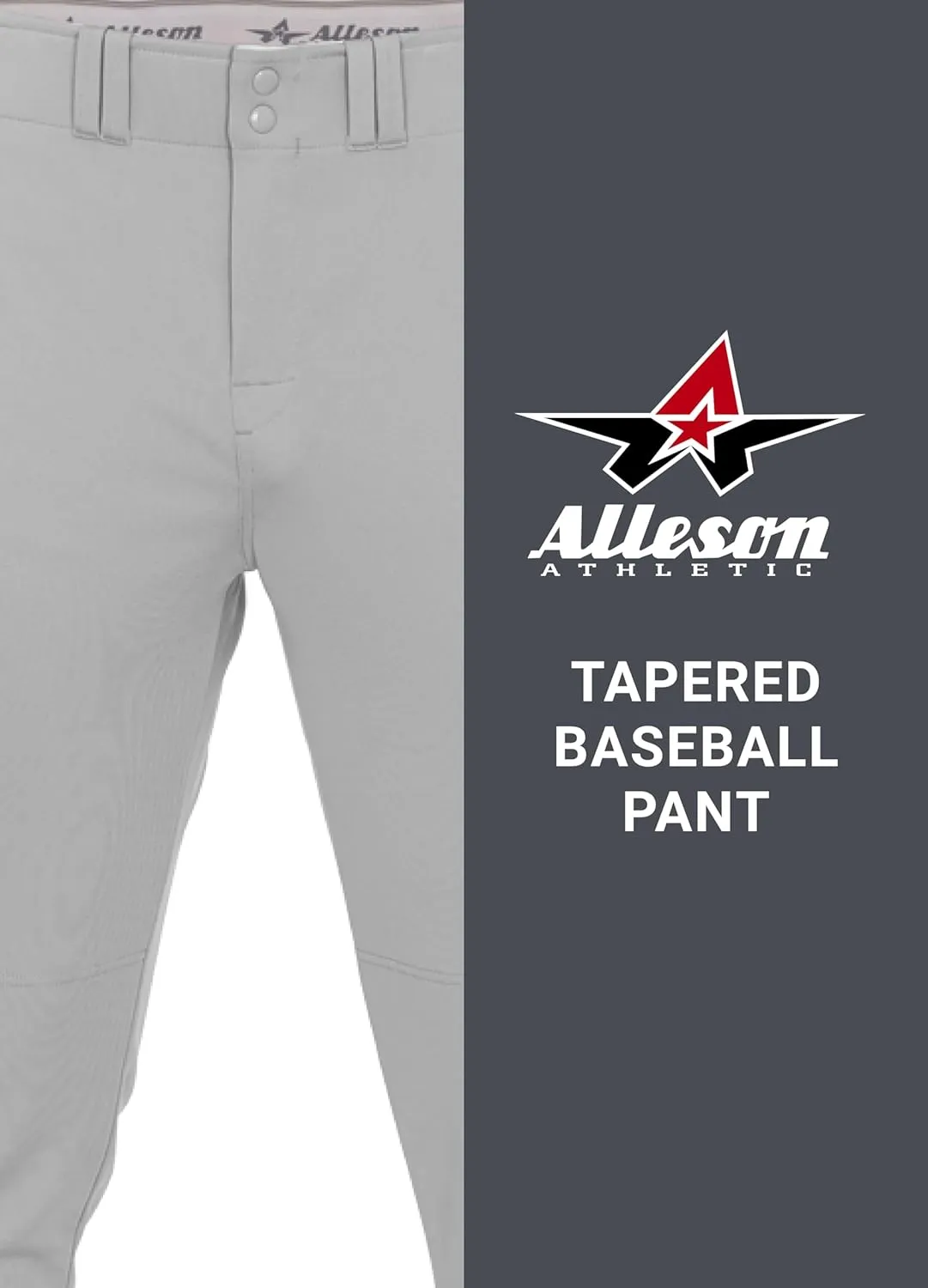 Alleson Athletic Boys' Crush Tapered Baseball Pant  Durable, Flexible Fabric, Moisture-Wicking, and Stylish Fit