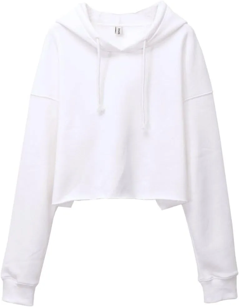 Amazhiyu Women's Cropped Hoodies Long Sleeves Fleece Crop Top Sweatshirt with Hooded
