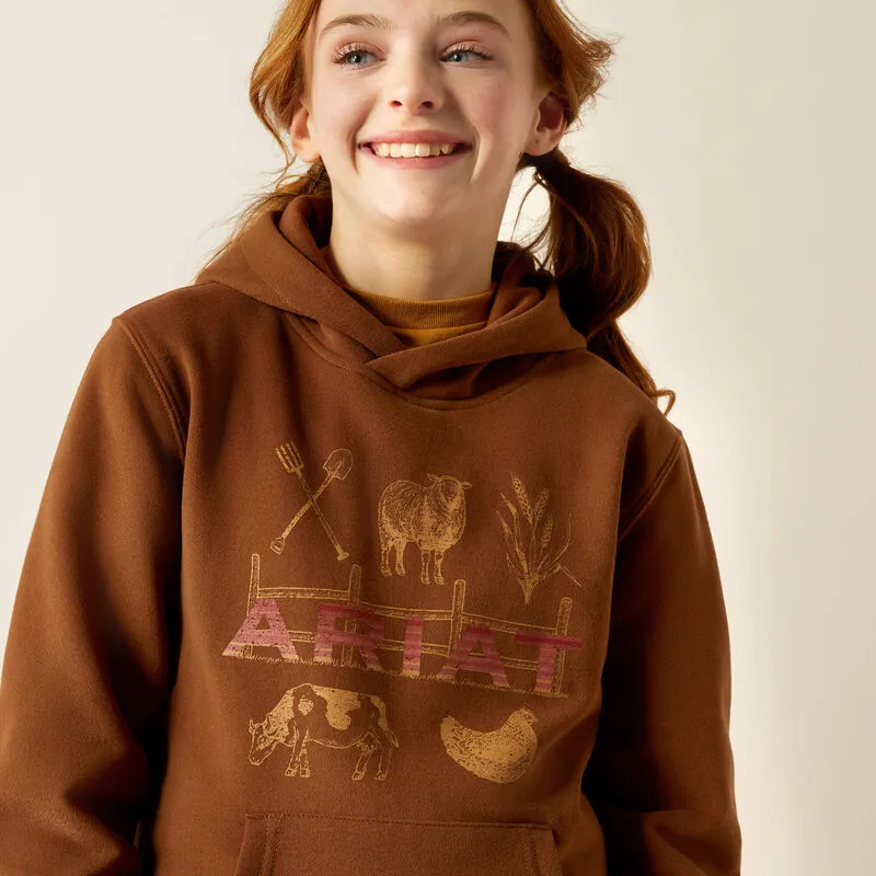 Ariat Girl's Ranch Collections Hoodie - Soft Silt