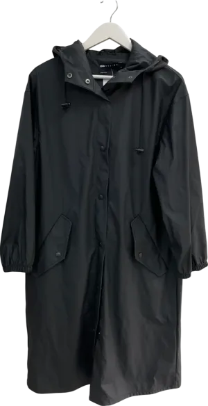 ASOS Black Rubberised Rain Coat UK XS