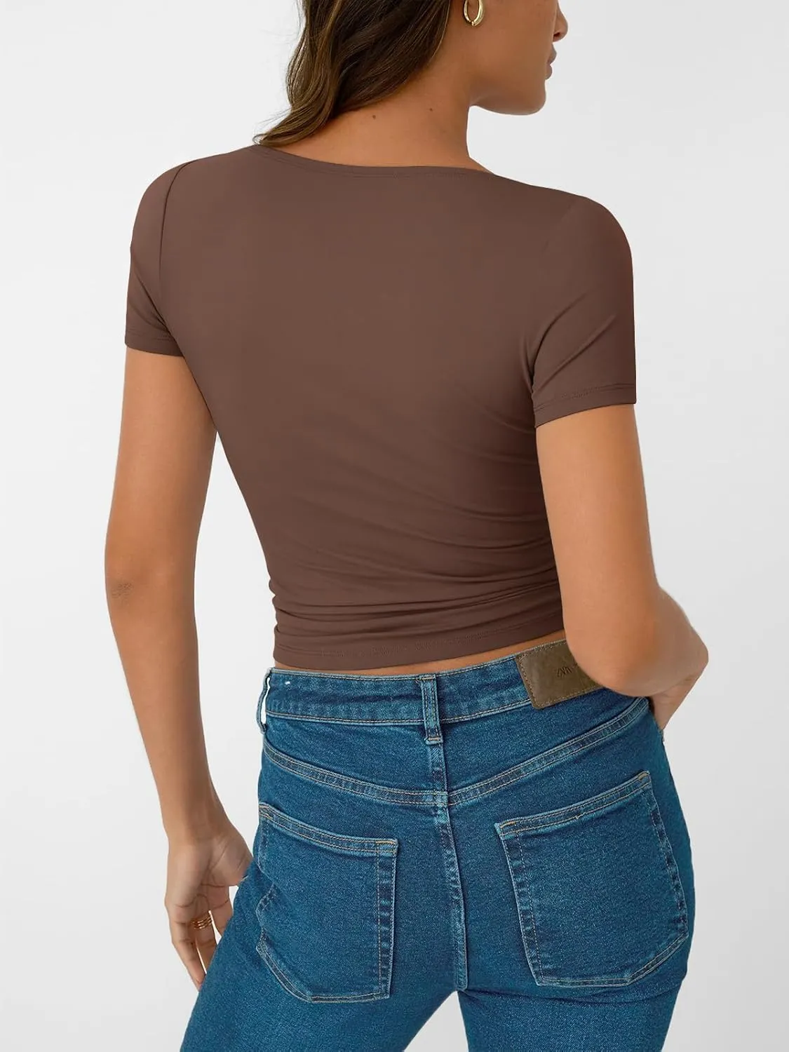 AUTOMET Womens Short Sleeve Boat Neck T-Shirts Going Out Tops Compression Summer Y2k Basic Clothes 2025