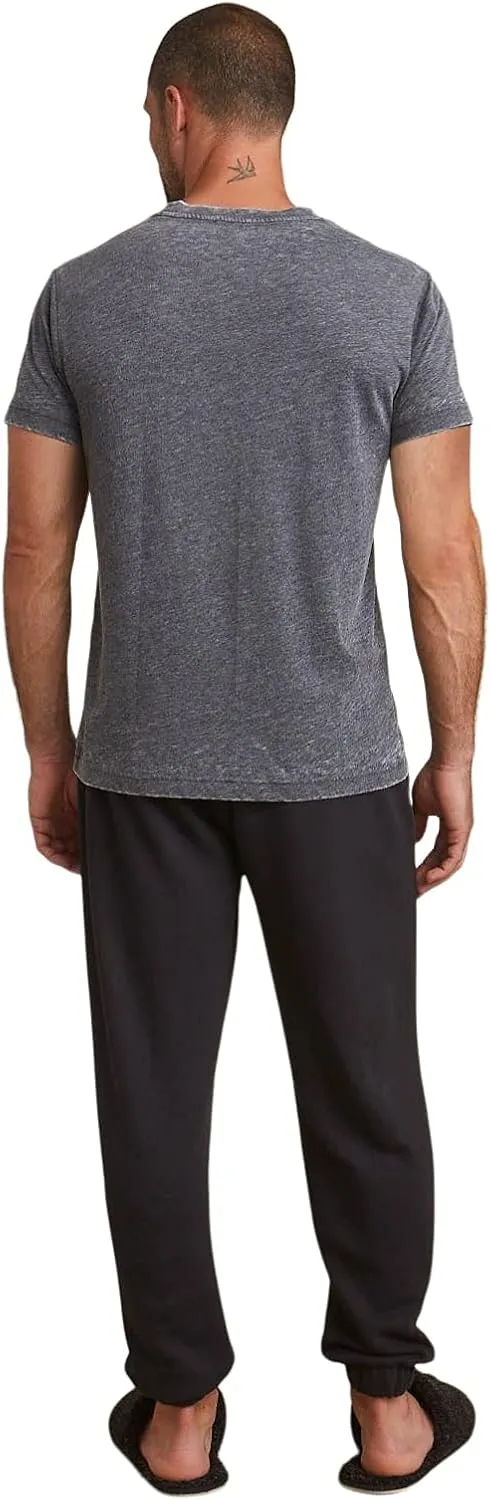 Barefoot Dreams Malibu Collection Mens Burnout Crew Neck Tee-Crew T-Shirt, Lightweight Tee, Undershirt for Men