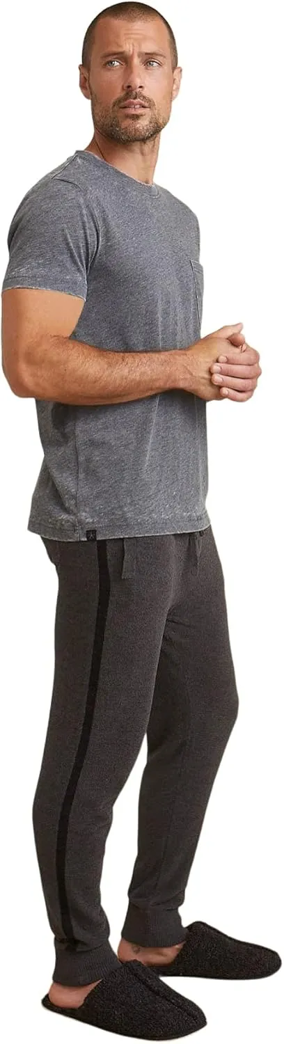 Barefoot Dreams Malibu Collection Mens Burnout Crew Neck Tee-Crew T-Shirt, Lightweight Tee, Undershirt for Men