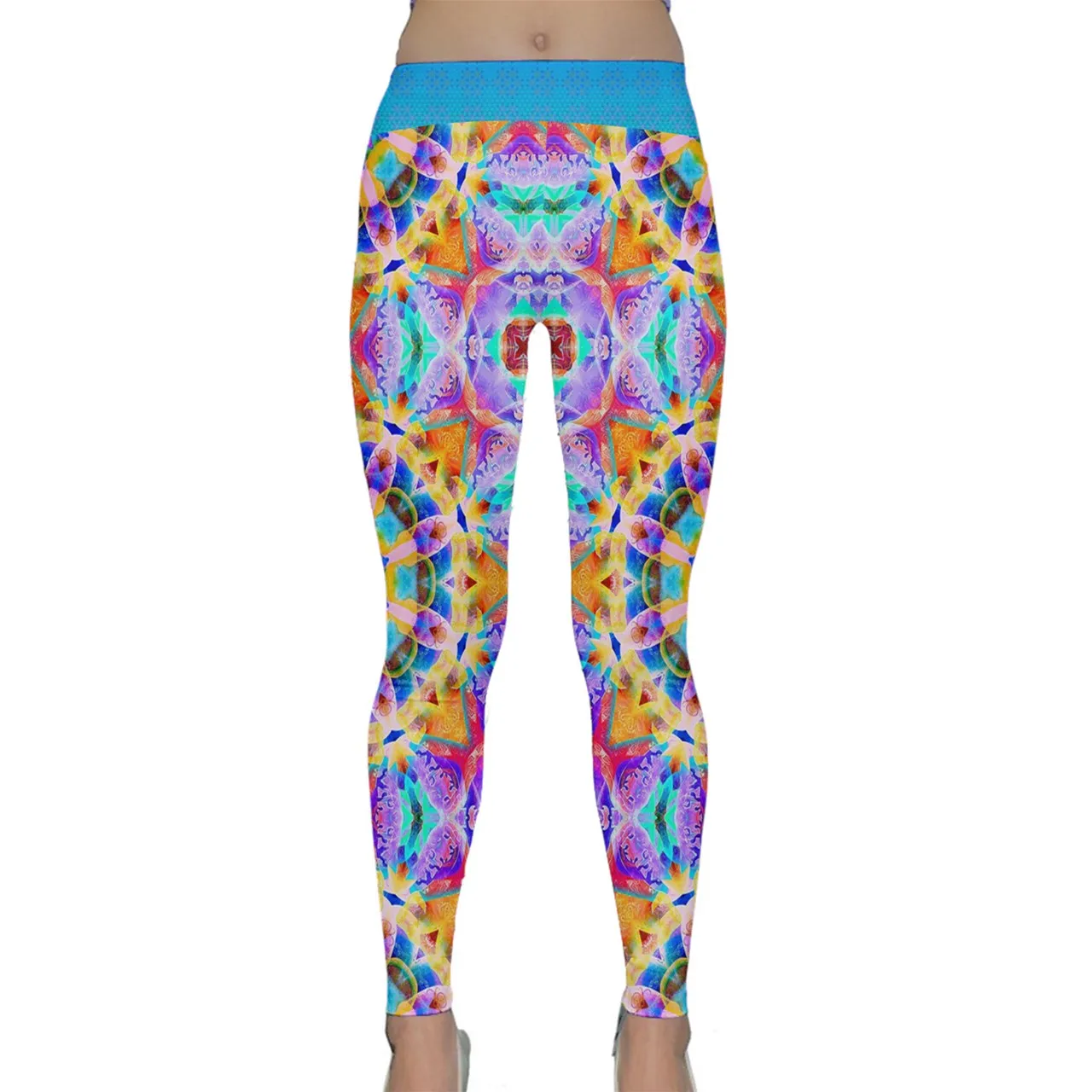 Blue Sunflower Yoga Leggings