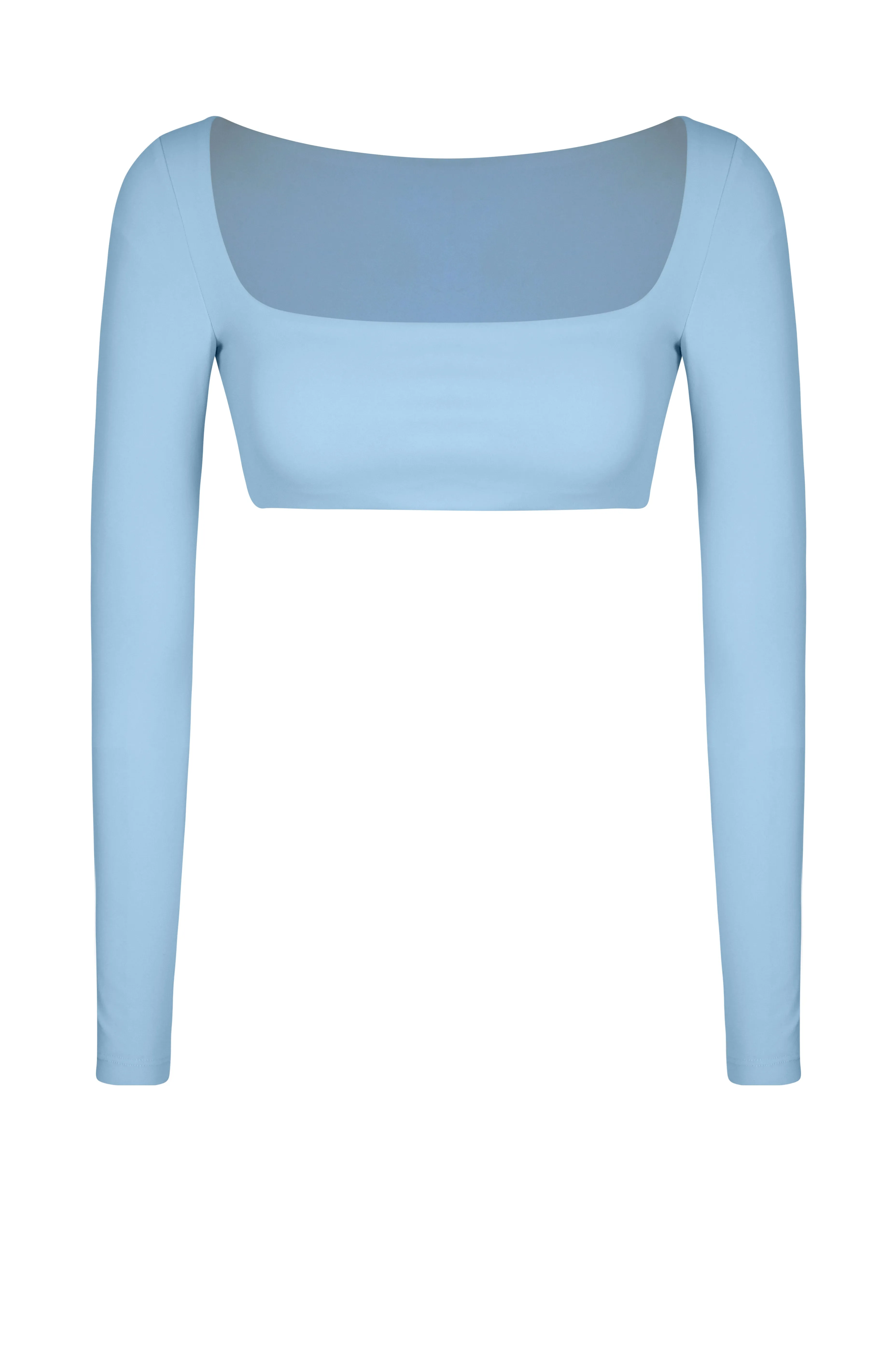 Buttersoft Luna Long Sleeve Crop Top - Baby Blue