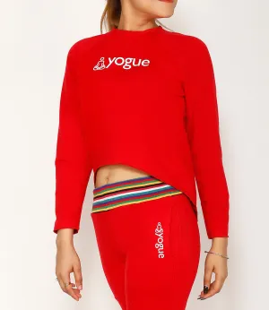 Candy Red Asymmetric Full Sleeve Top