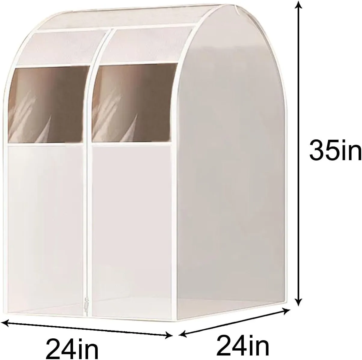 Clothes Rack Cover Translucent Frosted Costume Bag with Zipper Hanging Garment Bag for Hanging Dress, Coat, Shirt, Suit(90x60x60cm/35x24x24in)