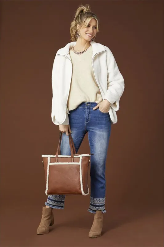 Coco   Carmen Emery V-Neck Sweater With Lurex Oatmeal