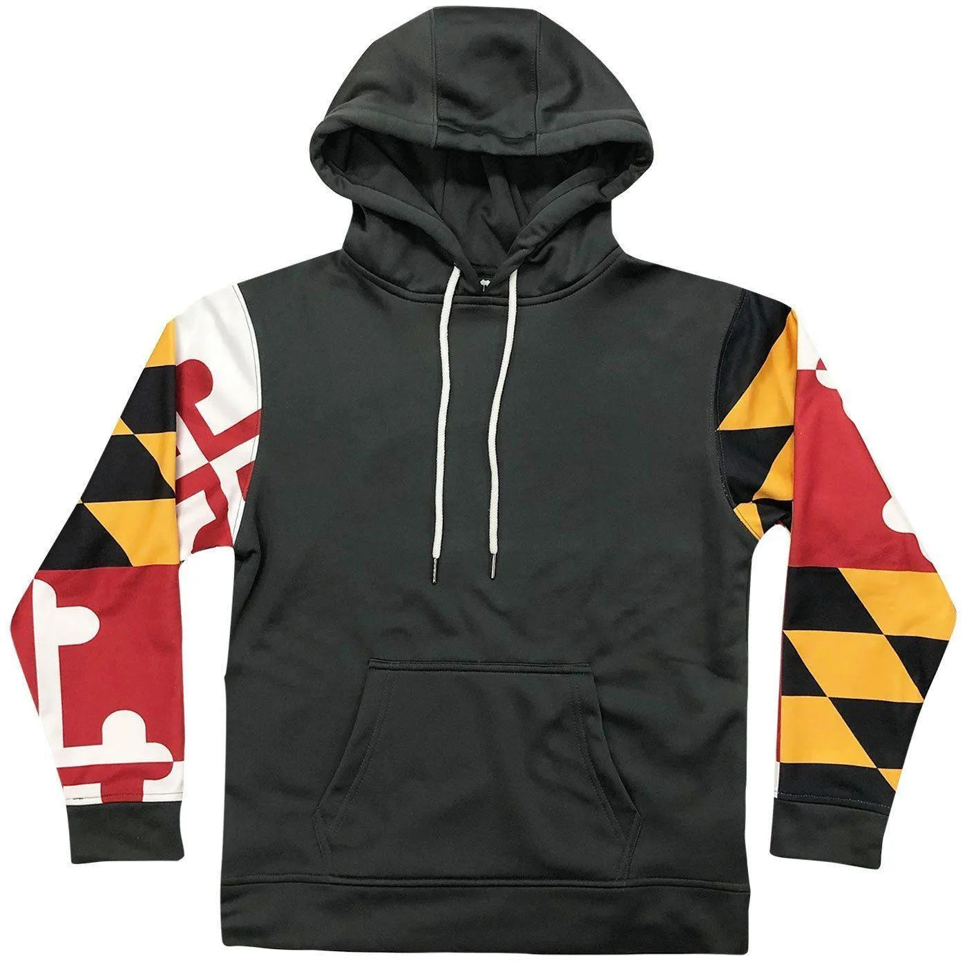 Colored Maryland Flag Sleeves (Charcoal) / Hoodie