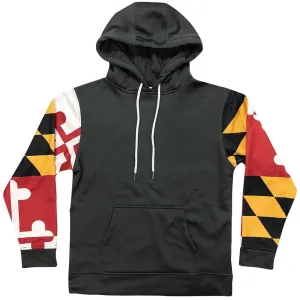 Colored Maryland Flag Sleeves (Charcoal) / Hoodie