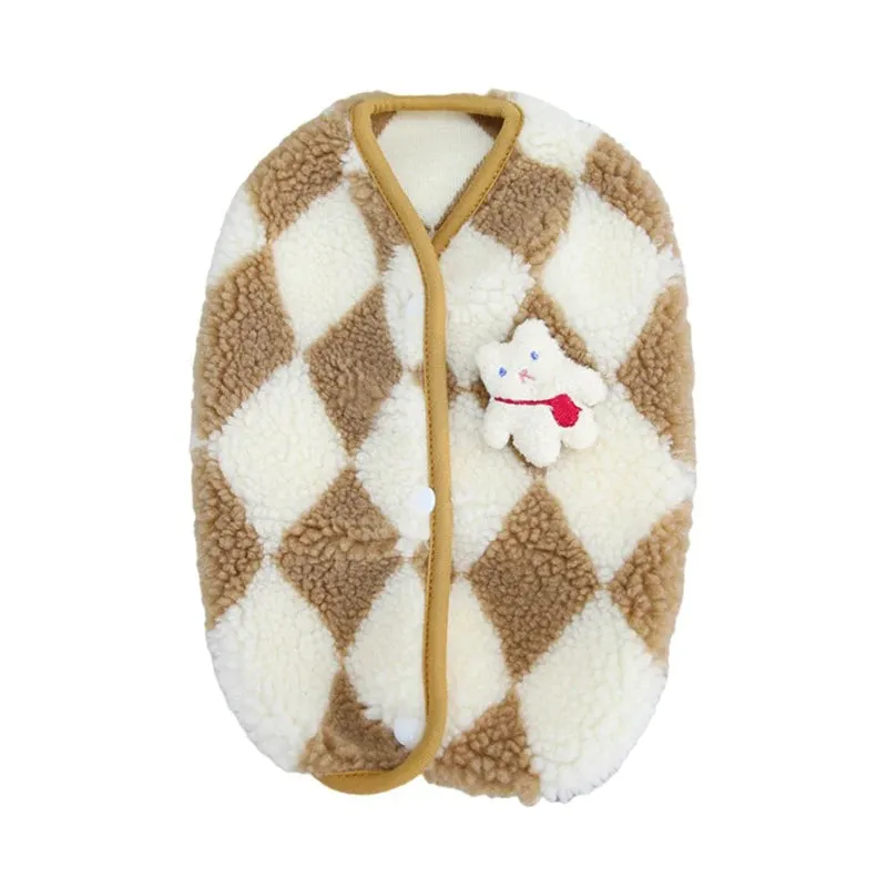 Cozy Coral Sweater Fleece Winter Small Dog  Vest