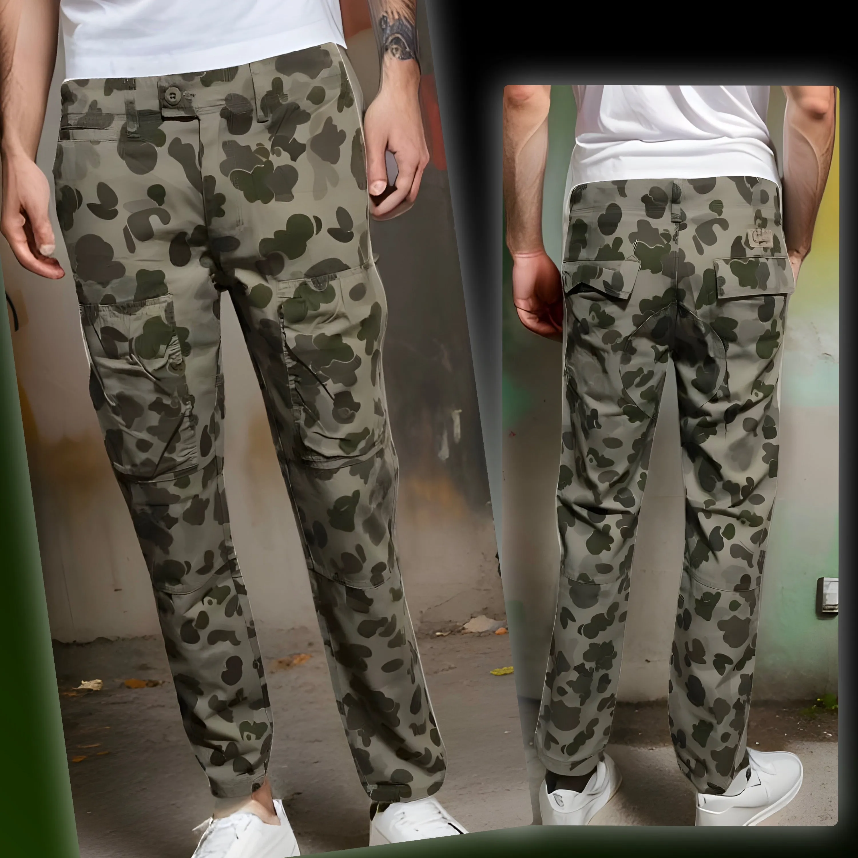 ^CROOKS & CASTLES^ (CAMOUFLAGE) CARGO PANTS FOR MEN