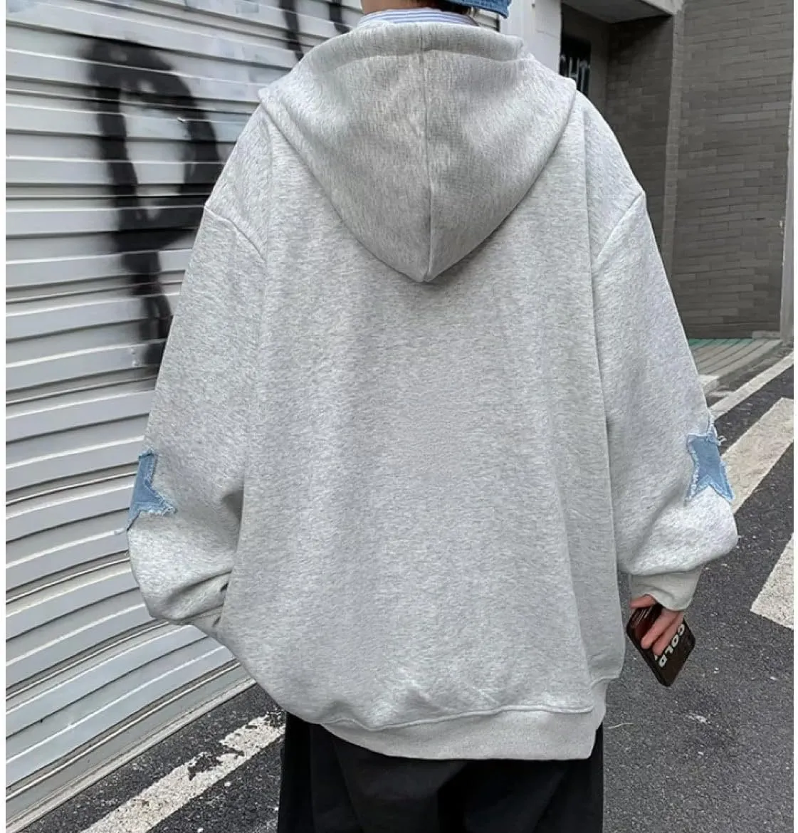 CYee Y2K Hoodie Women Grunge Stars Zip Up Sweatshirt Acubi Emo Oversized Hooded Jacket Harajuku Pullover Alt Clothing