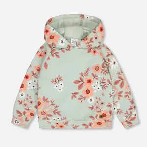 Deux Par Deux girls printed flowers hooded sweatshirt