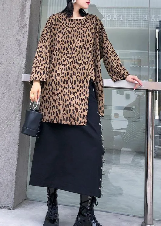 DIY side open cotton tops Inspiration Leopard Traveling tops