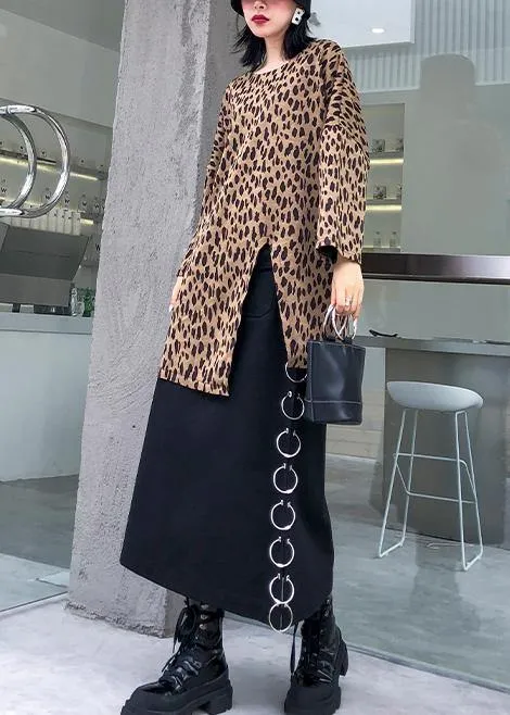 DIY side open cotton tops Inspiration Leopard Traveling tops