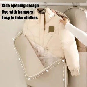 Dust Cover Clothes Bags for Down CoatSpace Saver Closet OrganizersSpace Saving Hanging Garment Bag with Self Compression Zipper(Pink,XX-Large)