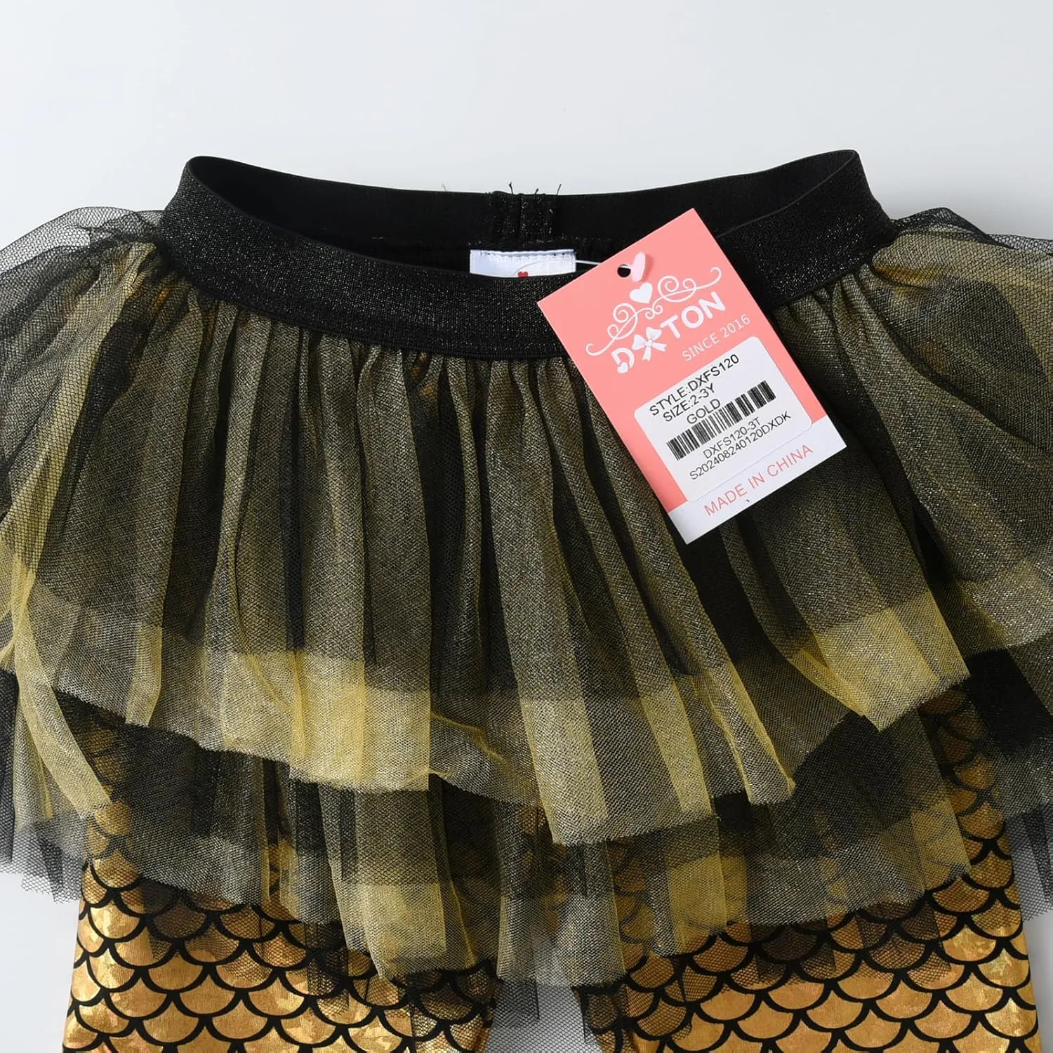 DXTON Toddler Girls Tutu Leggings with Skirt Stretchy Ruffle Capri Footless Skirted Pant Birthday Party for Kids 3-10 Years