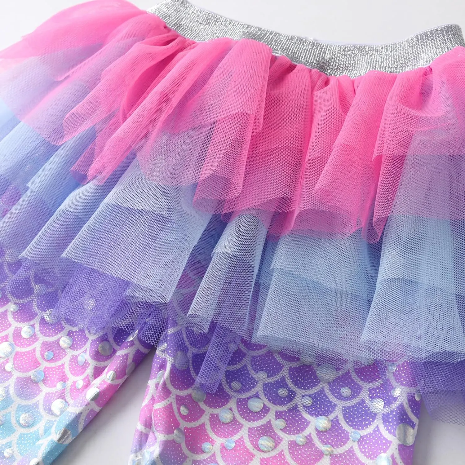 DXTON Toddler Girls Tutu Leggings with Skirt Stretchy Ruffle Capri Footless Skirted Pant Birthday Party for Kids 3-10 Years