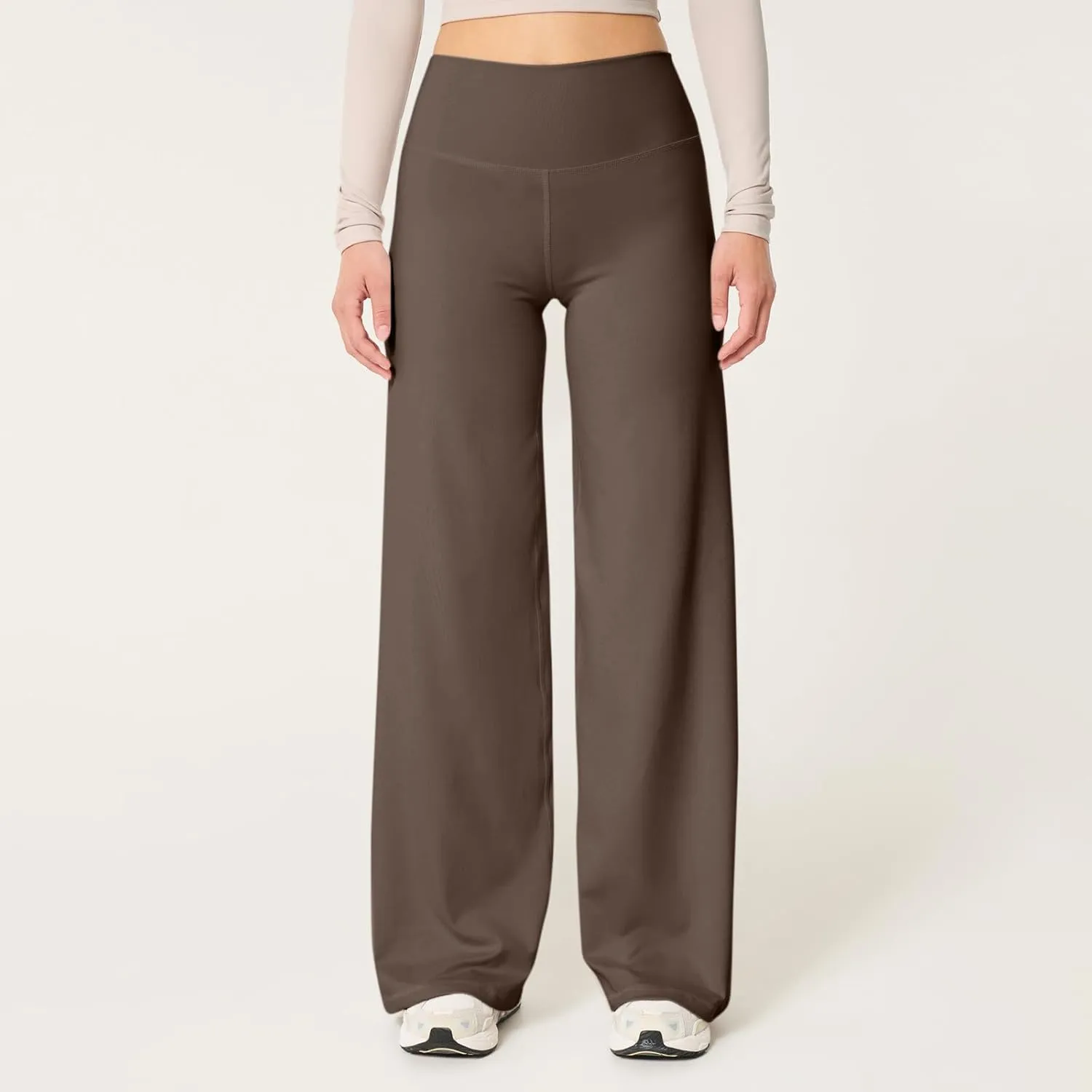 fanmpghleoo Wide Leg Yoga Pants for Women High Waisted Pull On Stretchy Work Pants Business Casual Athletic Trousers Pants
