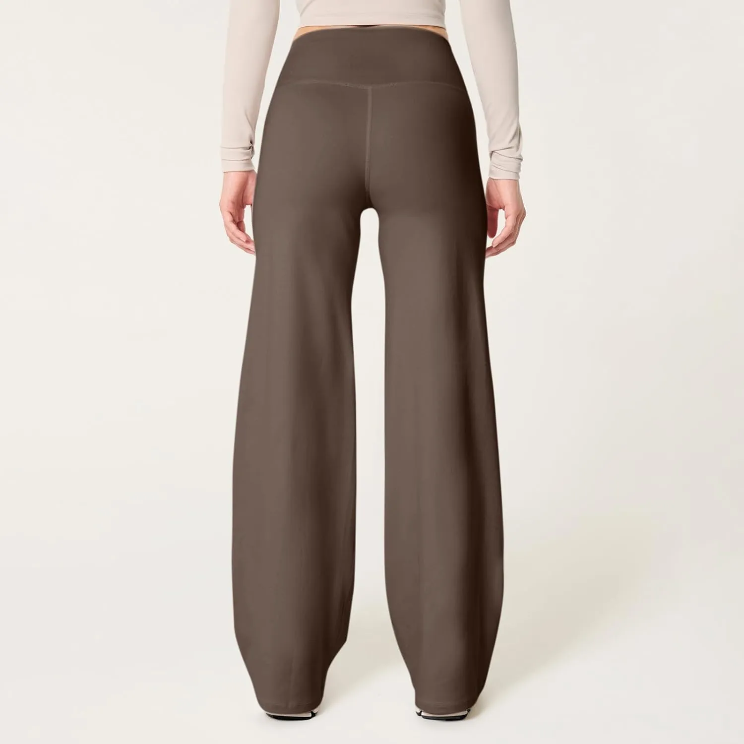 fanmpghleoo Wide Leg Yoga Pants for Women High Waisted Pull On Stretchy Work Pants Business Casual Athletic Trousers Pants