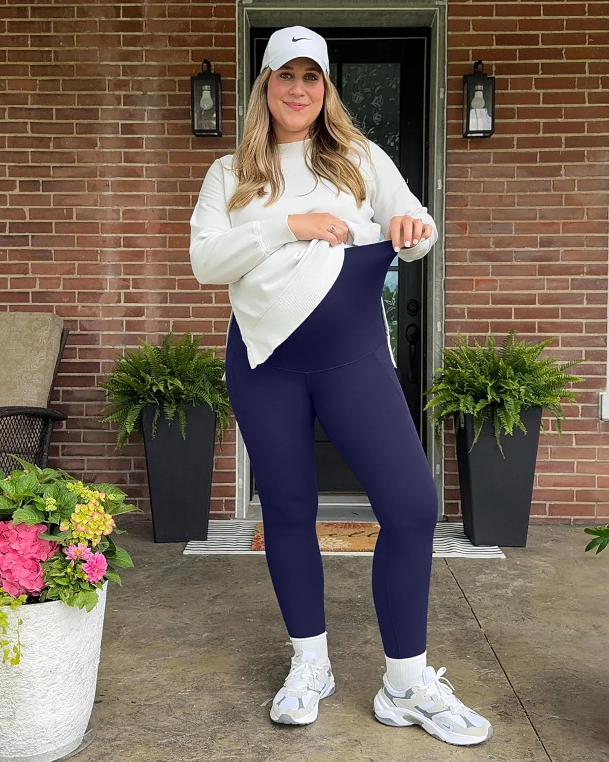 G4Free BareFeel Maternity Leggings with Pockets Over The Belly Stretchy Workout Yoga Pregnancy Pants Lounge