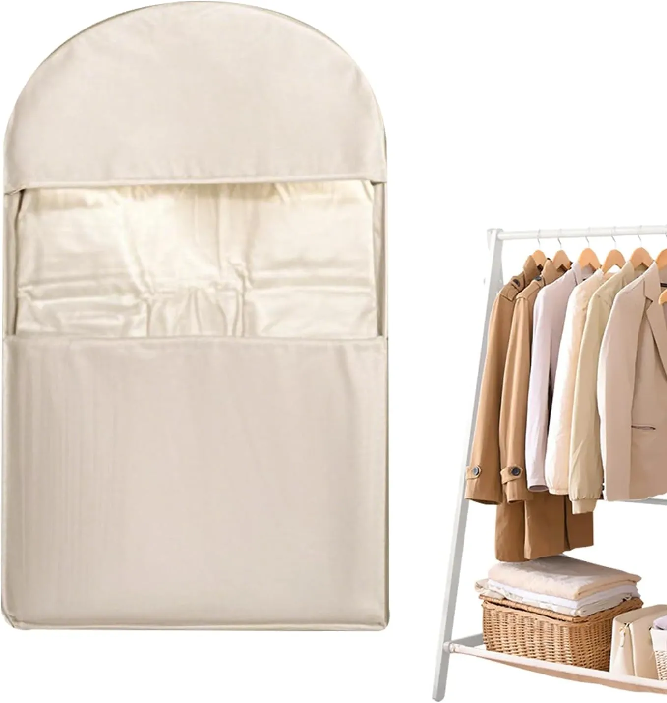 Garment Bag For Closet,Down Jacket Compression Storage Bag,Space-Saving Hangable Garment Covers,Clothing Organizer Bags With Self-Compression Zipper
