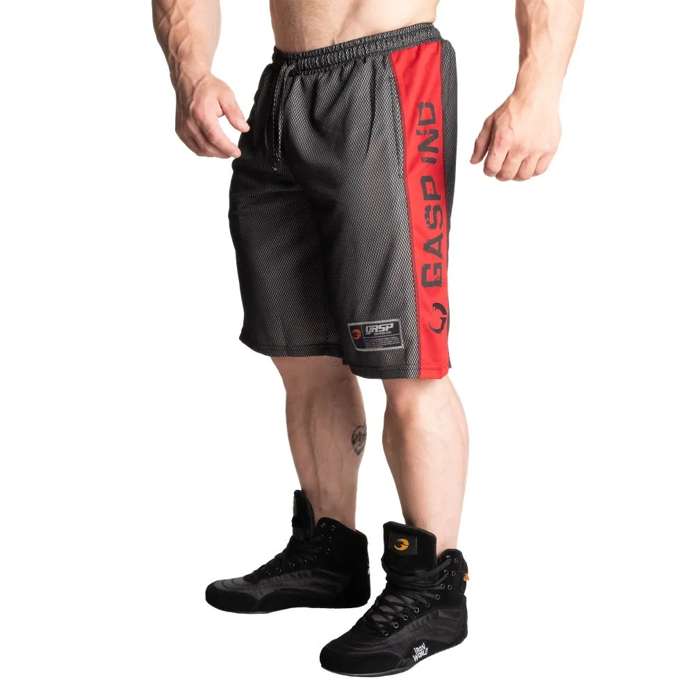 GASP NO1 MESH SHORTS (Black/Red) - ملابس رياضية