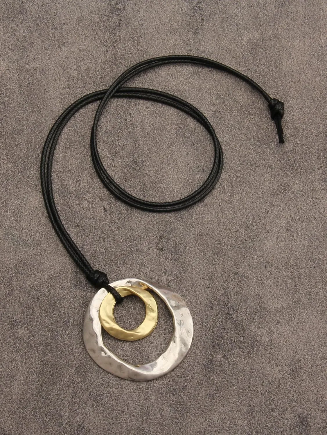 GelConnie Wooden Necklaces for Women Gold Leather Necklace Long Boho Layered Necklace Silver Hippie Choker Necklace Bohemian Jewelry for Women