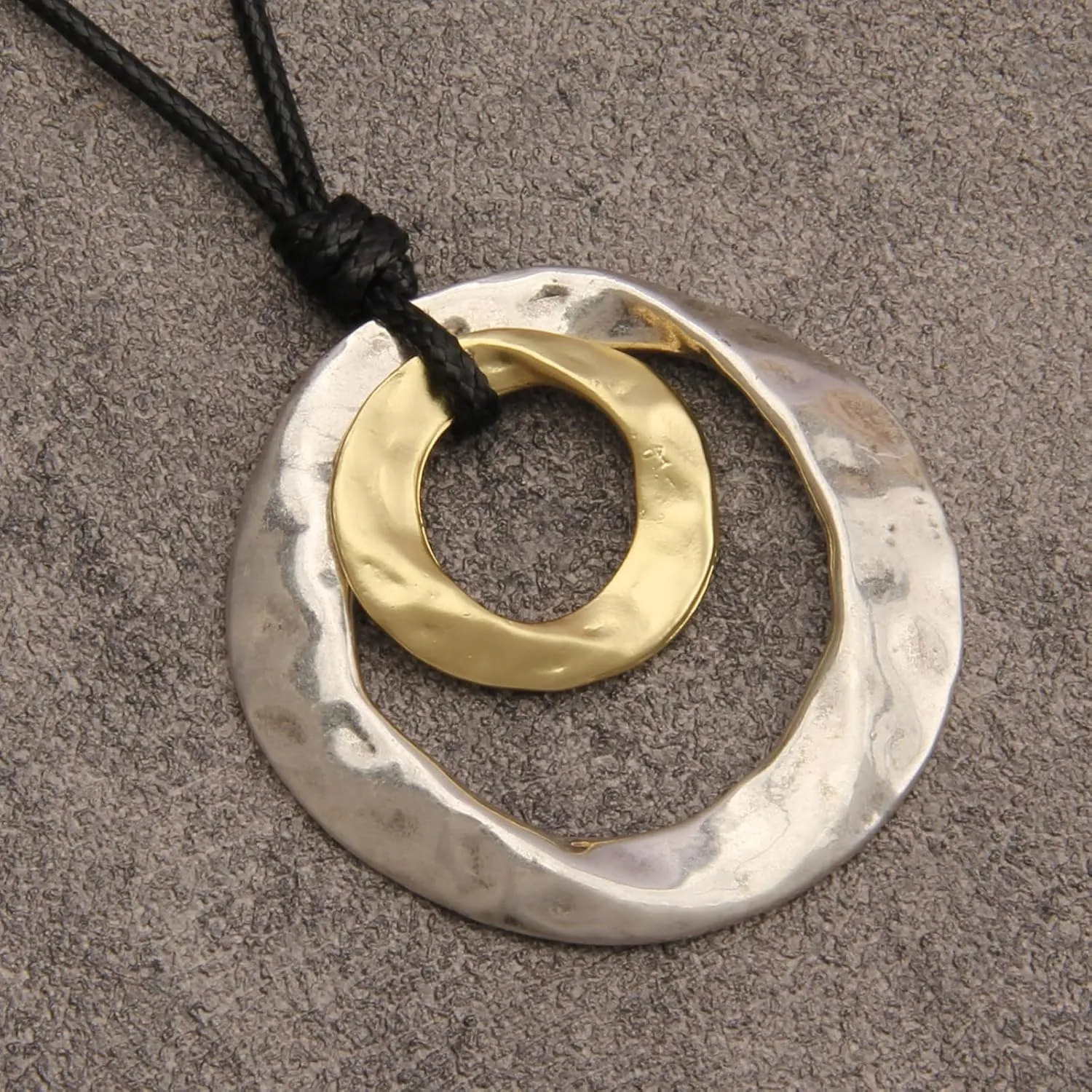 GelConnie Wooden Necklaces for Women Gold Leather Necklace Long Boho Layered Necklace Silver Hippie Choker Necklace Bohemian Jewelry for Women