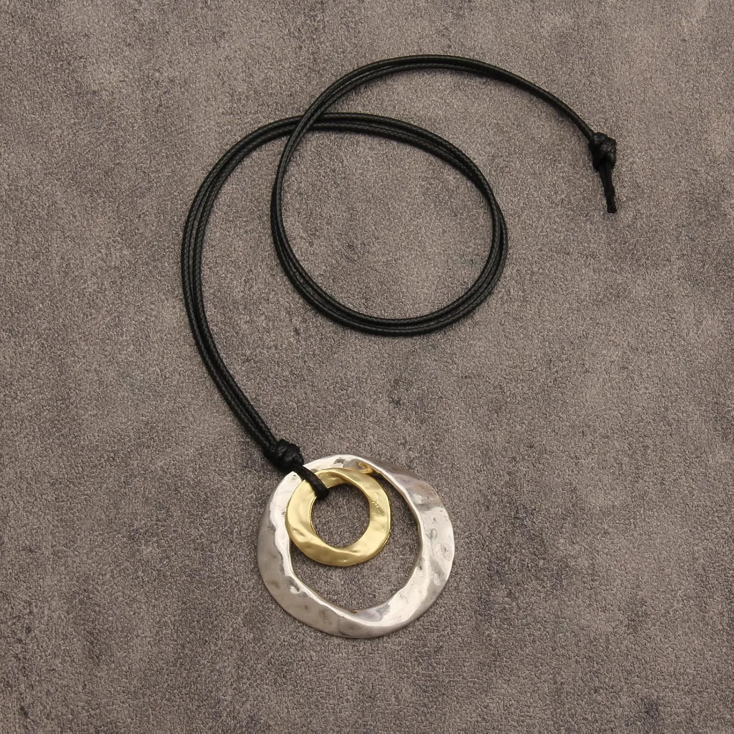 GelConnie Wooden Necklaces for Women Gold Leather Necklace Long Boho Layered Necklace Silver Hippie Choker Necklace Bohemian Jewelry for Women