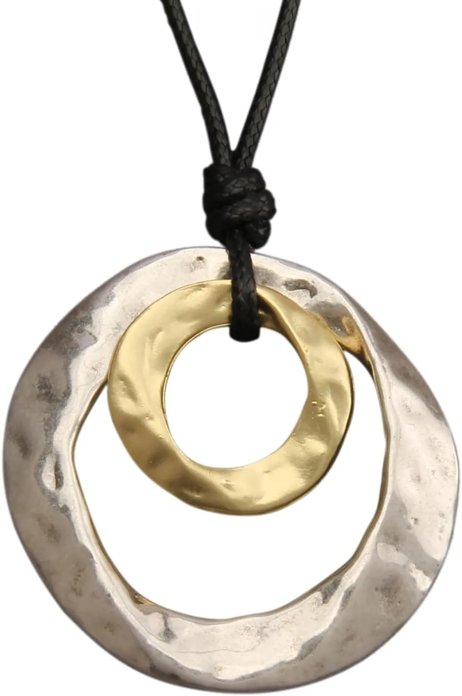 GelConnie Wooden Necklaces for Women Gold Leather Necklace Long Boho Layered Necklace Silver Hippie Choker Necklace Bohemian Jewelry for Women