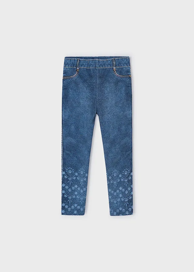 girls faux denim legging