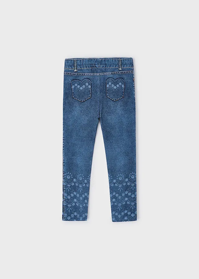 girls faux denim legging