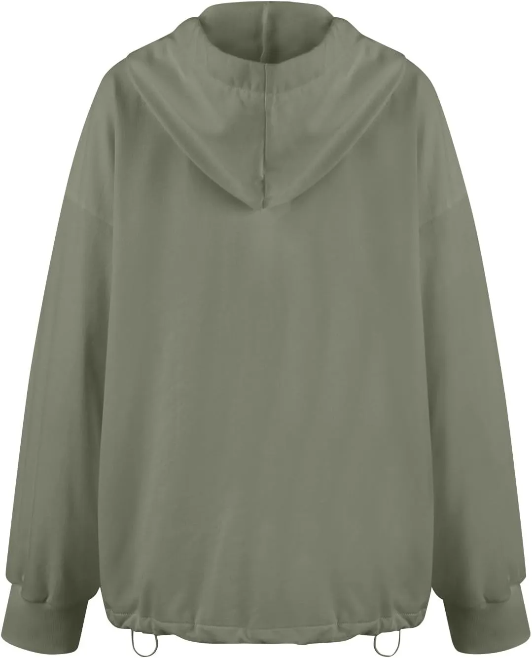 Half Zip Pullover Women Casual Long Sleeve Lapel Hooded Sweatshirt Cute Hoodies with Adjustable Drawstring Bottom