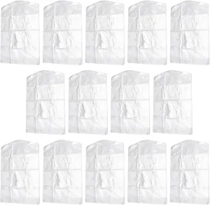 Happyyami Dry Cleaning Bag Pack 20pcs Hanging Wardrobe Suit Covers Plastic Garment Bags for Dust- Storage