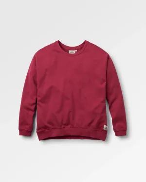 Heritage Recycled Cotton Oversized Sweatshirt - Cranberry