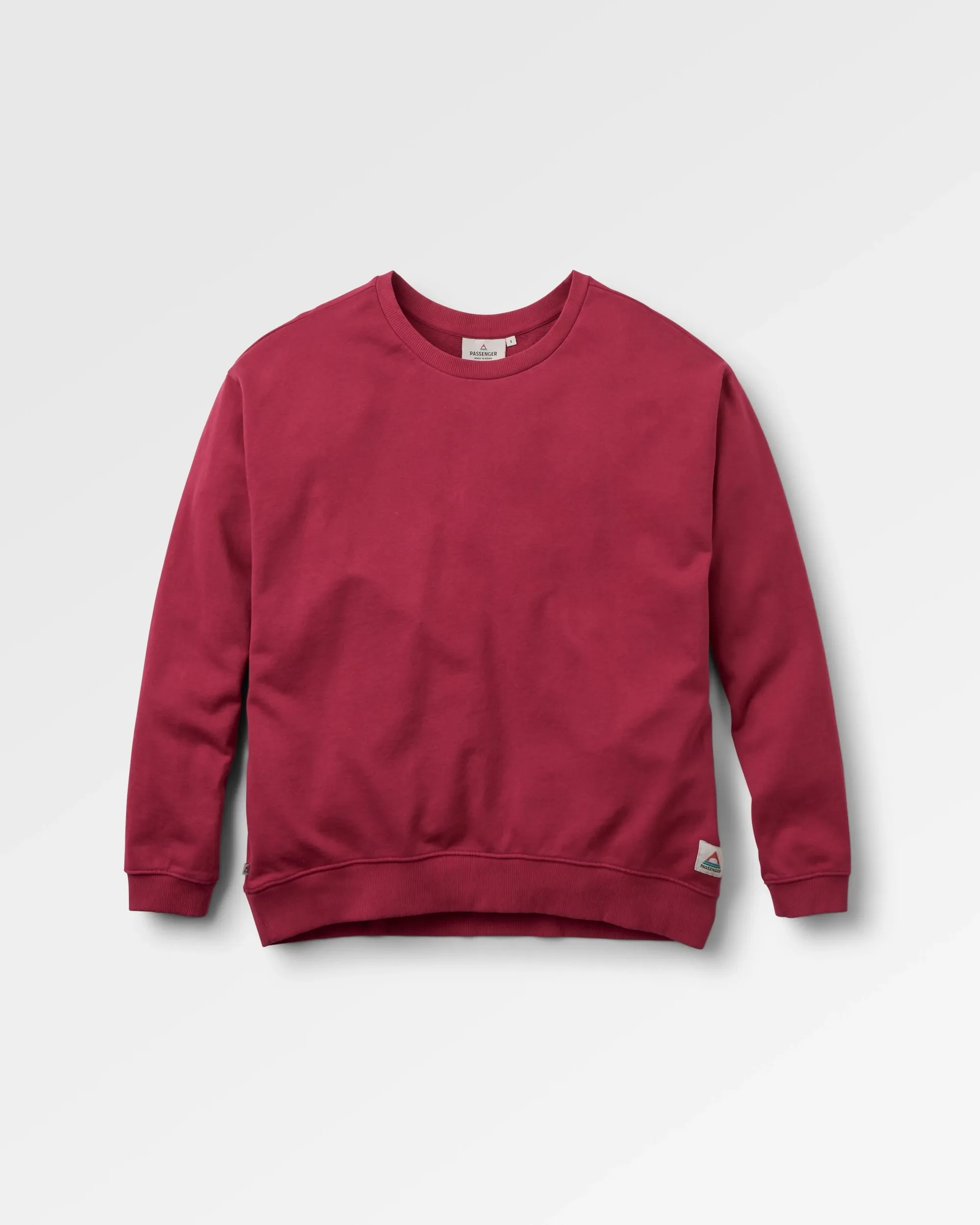 Heritage Recycled Cotton Oversized Sweatshirt - Cranberry