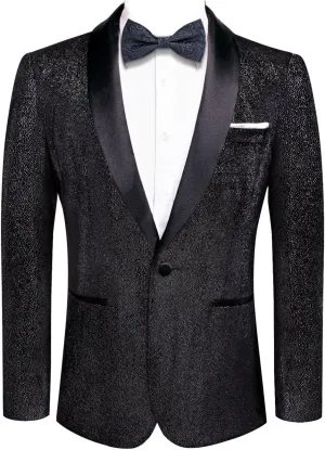 Hi-Tie Mens Suit Blazer Slim Fit Tuxedo Suits Jacket Shawl Lapel Collar Solid One Button Wedding Dinner Prom Blazer Jackets