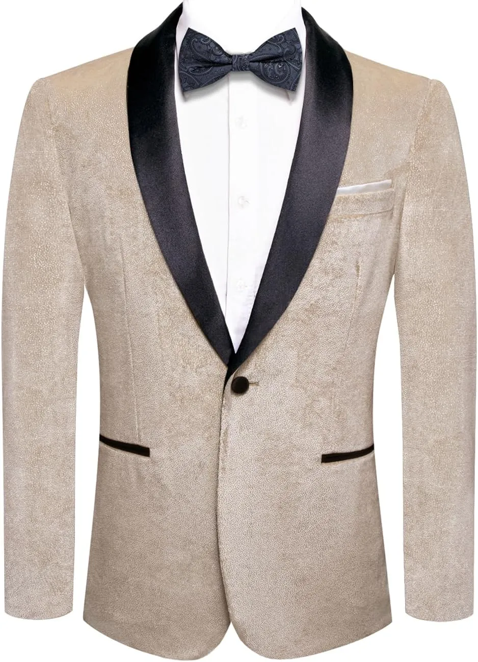 Hi-Tie Mens Suit Blazer Slim Fit Tuxedo Suits Jacket Shawl Lapel Collar Solid One Button Wedding Dinner Prom Blazer Jackets