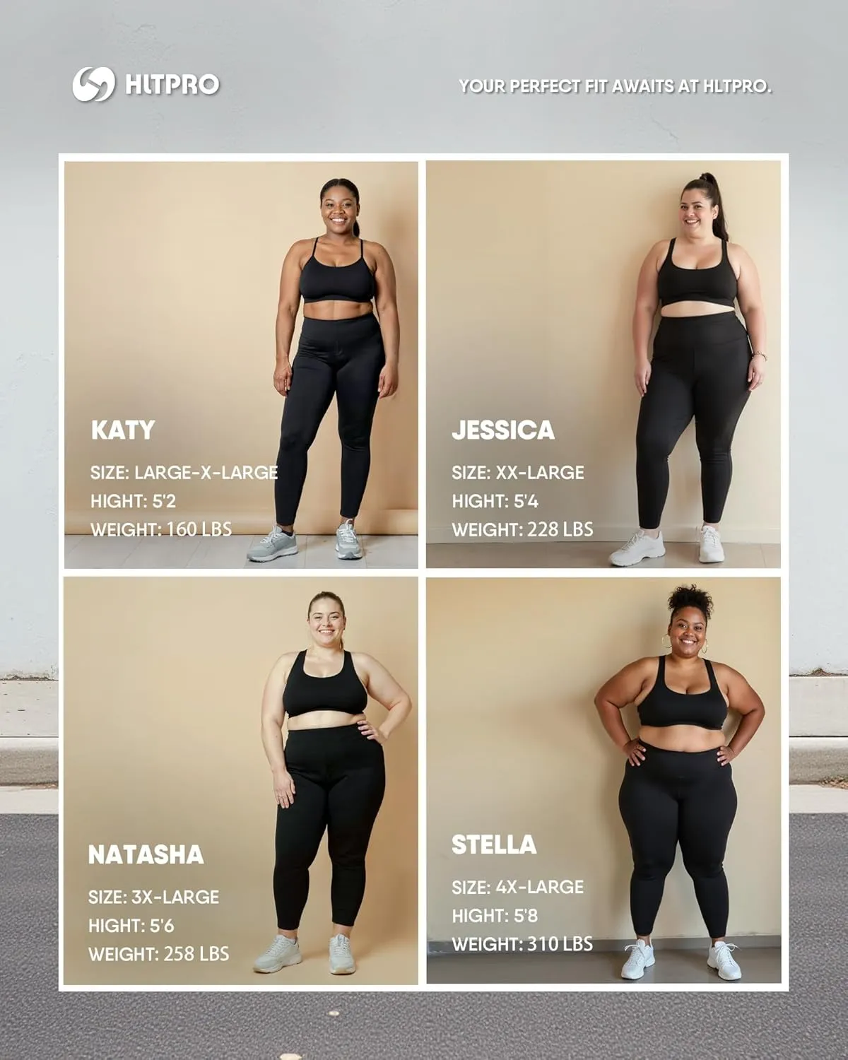 HLTPRO 3 Pack Plus Size Leggings for Women(X-Large - 4X)- High Waist Stretchy Soft Pants for Workout Running Yoga