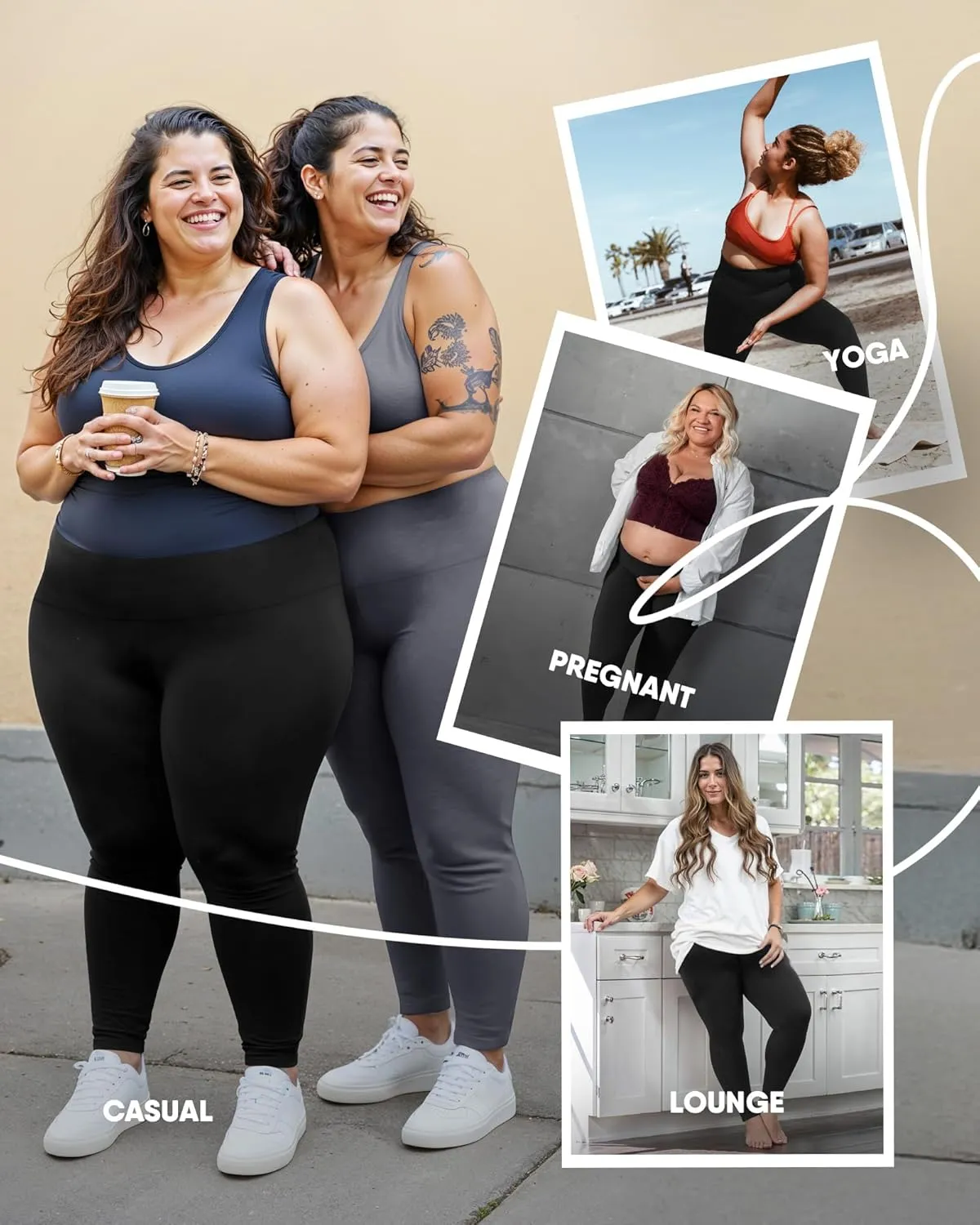 HLTPRO 3 Pack Plus Size Leggings for Women(X-Large - 4X)- High Waist Stretchy Soft Pants for Workout Running Yoga