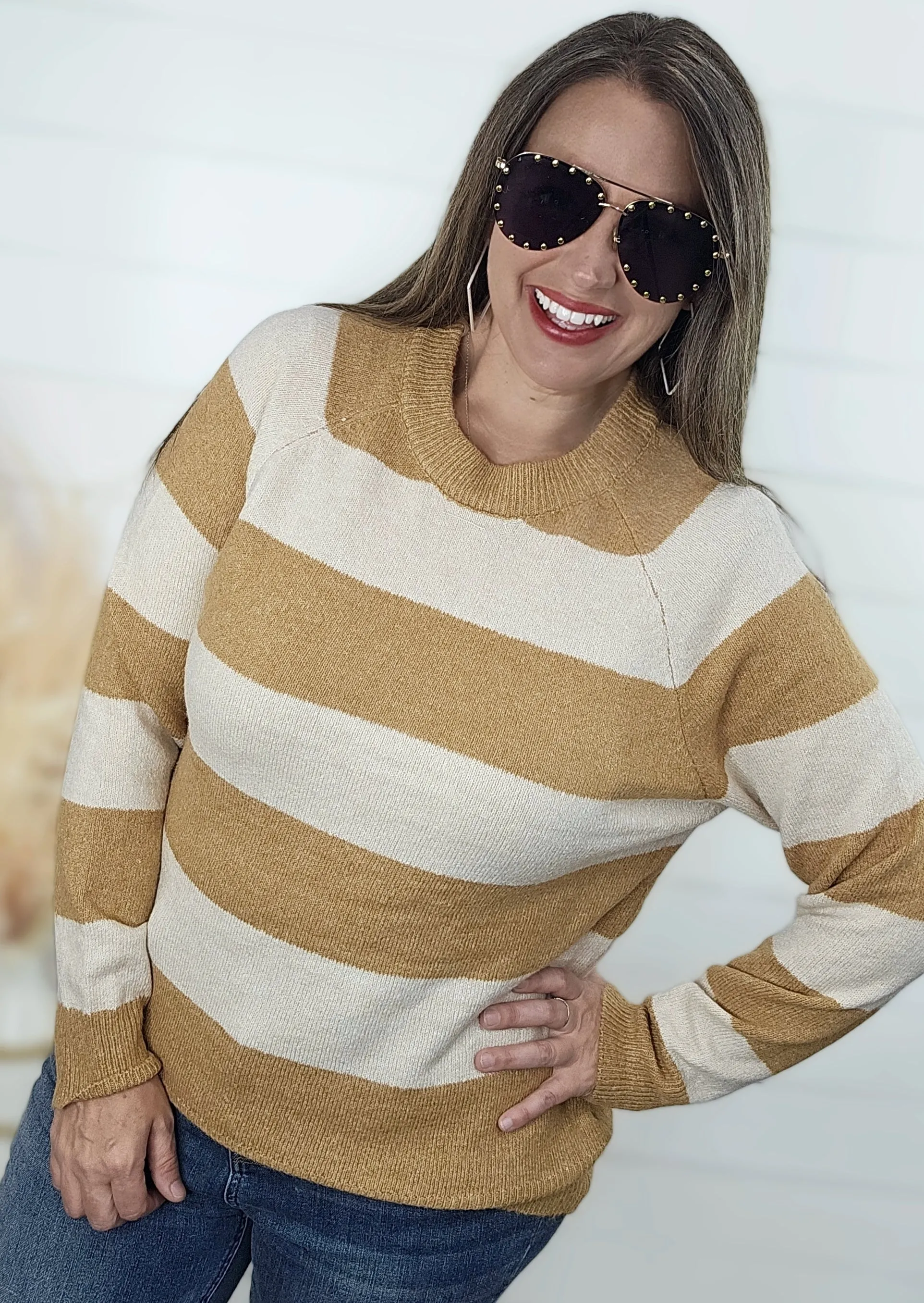 HONEY STRIPED SOFT SWEATER