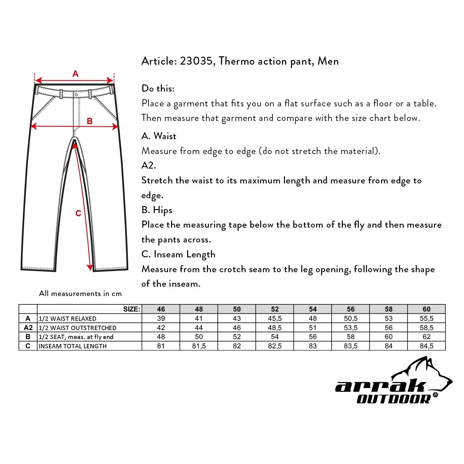 Insulated Thermo Active Pant Men (Black) Long Length
