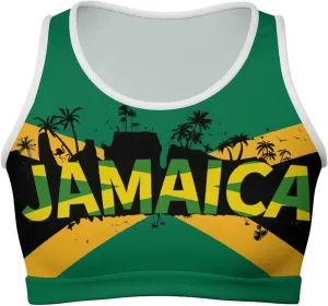 Jamaican Flag Basic Crop Tank Tops Sleeveless Soft Crop Top for Women