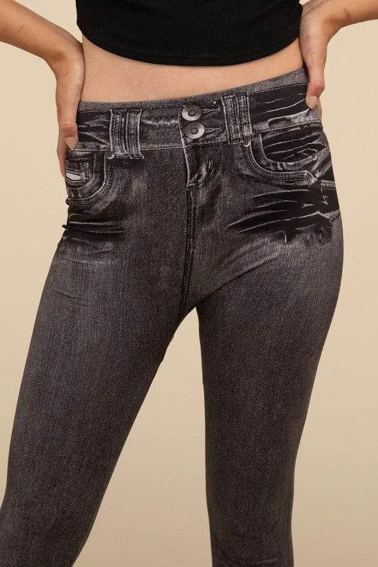 Lilou High-Rise Waist Stretchy Fit Denim Leggings