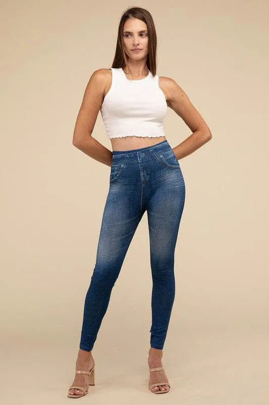 Lilou High-Rise Waist Stretchy Fit Denim Leggings